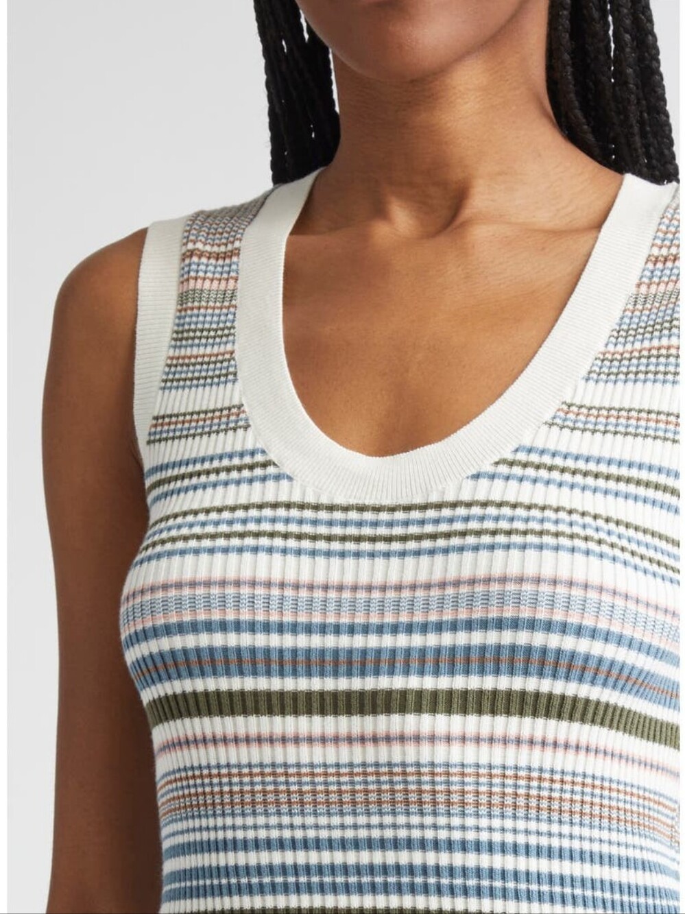 Veronica Beard Ezinna Ribbed Cotton Tank Top